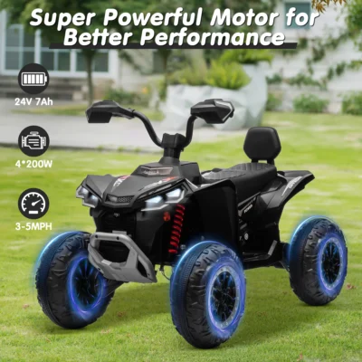 Kids ATV 4 Wheeler, JOYRACER Upgraded 2 Seater 24V Ride On Toy